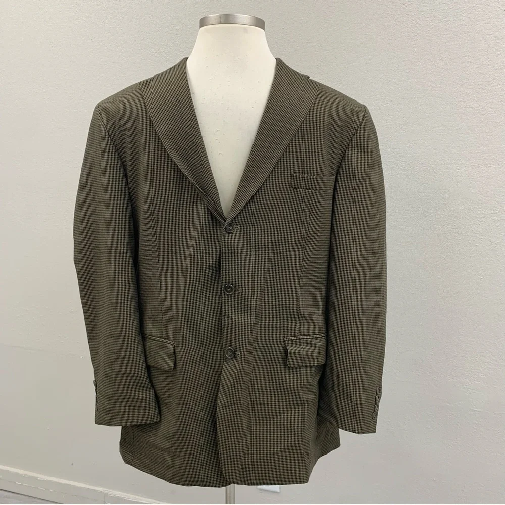 Haggar Men's Brown Houndstooth Pattern Sport Coat Blazer